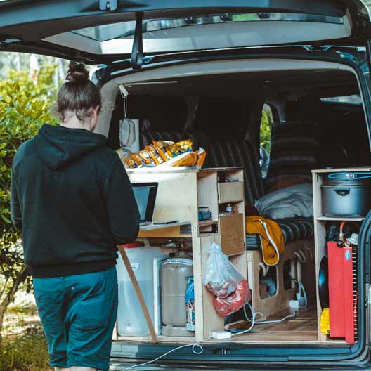 Gear Glamp vehicle prep for camping.